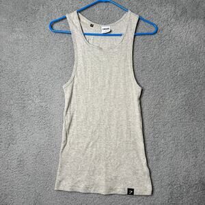 Gymshark Ribbed Tank Top Men’s Medium Gray Athletic Muscle Fit Workout Shirt